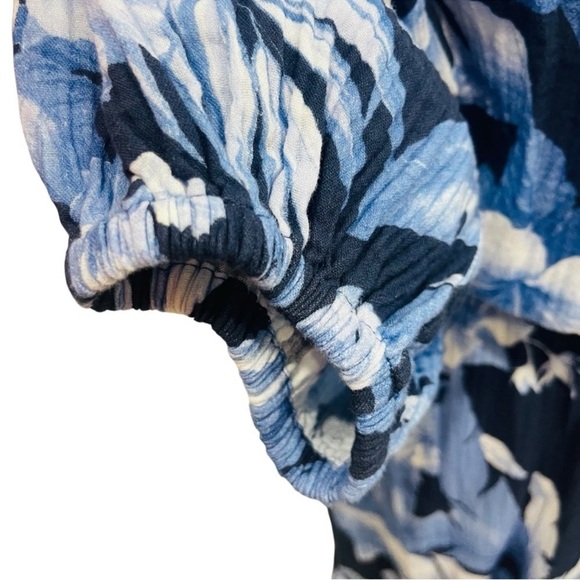 TOMMY BAHAMA DAYBREAK HIBISCUS MEDIUM OFF SHOULDER DRESS 100% COTTON NAVY $178 - Picture 10 of 14